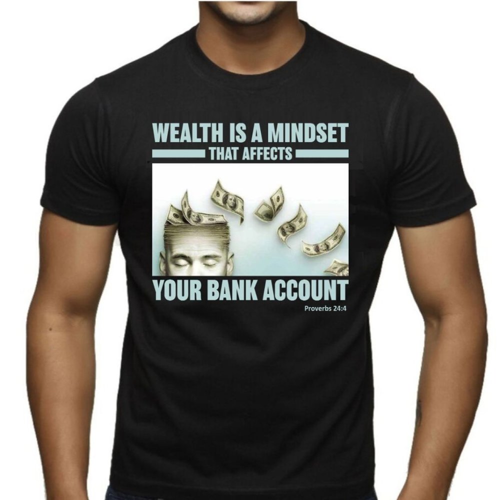 Wealth Mindset Black Short Sleeve Cotton T-Shirt